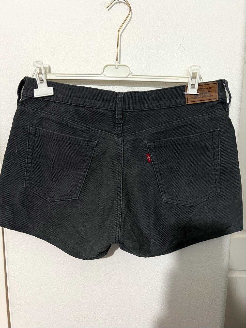 Levi's Women's Black Corduroy-Style Denim Short Shorts